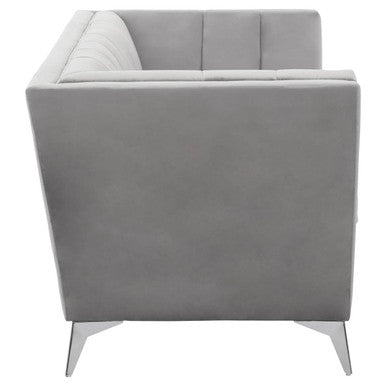 2 Seater Grey Velvet Sofa | Hansa