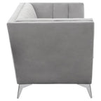2 Seater Grey Velvet Sofa | Hansa