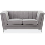 2 Seater Grey Velvet Sofa | Hansa