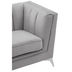 2 Seater Grey Velvet Sofa | Hansa