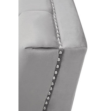 2 Seater Grey Velvet Sofa | Hansa