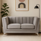 2 Seater Grey Velvet Sofa | Hansa