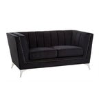 2 Seater Black Velvet Sofa | Hansa