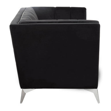 2 Seater Black Velvet Sofa | Hansa