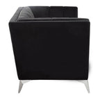 2 Seater Black Velvet Sofa | Hansa