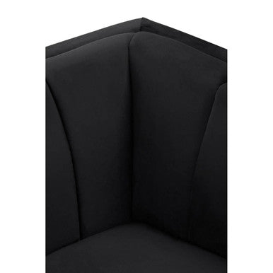 2 Seater Black Velvet Sofa | Hansa