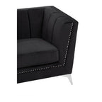 2 Seater Black Velvet Sofa | Hansa