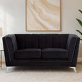 2 Seater Black Velvet Sofa | Hansa