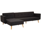 Black Linen Corner Sofas Bed, Hansa Hagen
