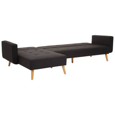 Black Linen Corner Sofas Bed, Hansa Hagen