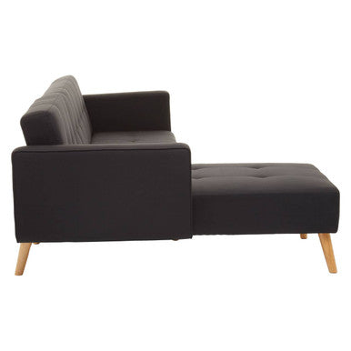 Black Linen Corner Sofas Bed, Hansa Hagen