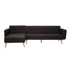 Black Linen Corner Sofas Bed, Hansa Hagen