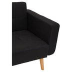 Black Linen Corner Sofas Bed, Hansa Hagen