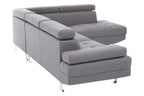 Grey Linen Corner Sofa with Adjustable Headrests | Hanover