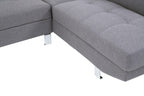 Grey Linen Corner Sofa with Adjustable Headrests | Hanover