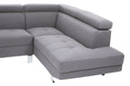 Grey Linen Corner Sofa with Adjustable Headrests | Hanover
