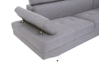 Grey Linen Corner Sofa with Adjustable Headrests | Hanover