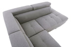 Grey Linen Corner Sofa with Adjustable Headrests | Hanover