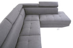Grey Linen Corner Sofa with Adjustable Headrests | Hanover