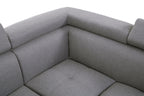 Grey Linen Corner Sofa with Adjustable Headrests | Hanover