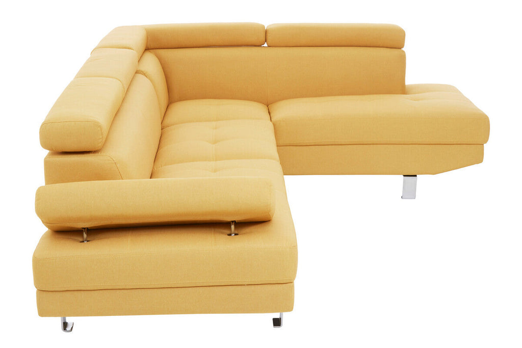 Ochre Linen Corner Sofa with Adjustable Headrests | Hanover