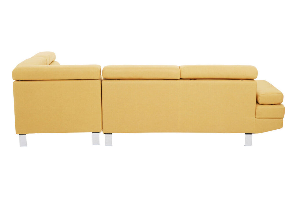 Ochre Linen Corner Sofa with Adjustable Headrests | Hanover