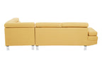 Ochre Linen Corner Sofa with Adjustable Headrests | Hanover