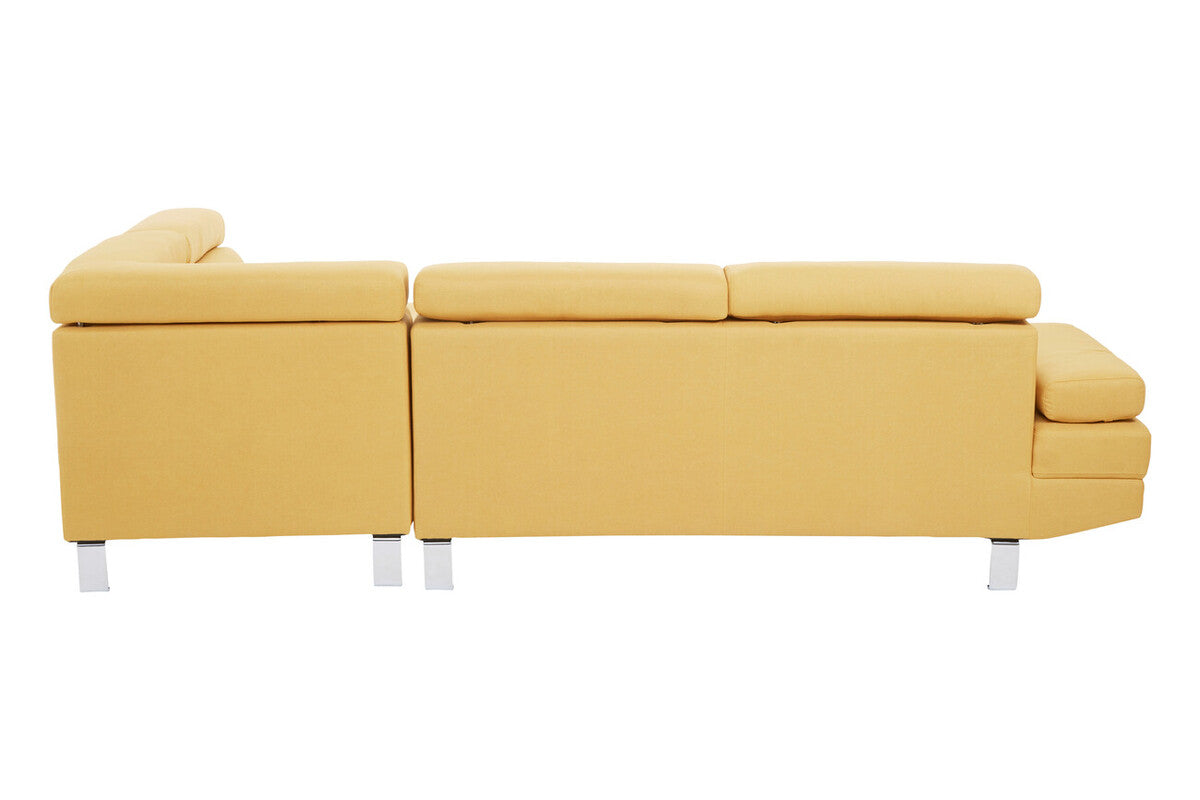 Ochre Linen Corner Sofa with Adjustable Headrests | Hanover