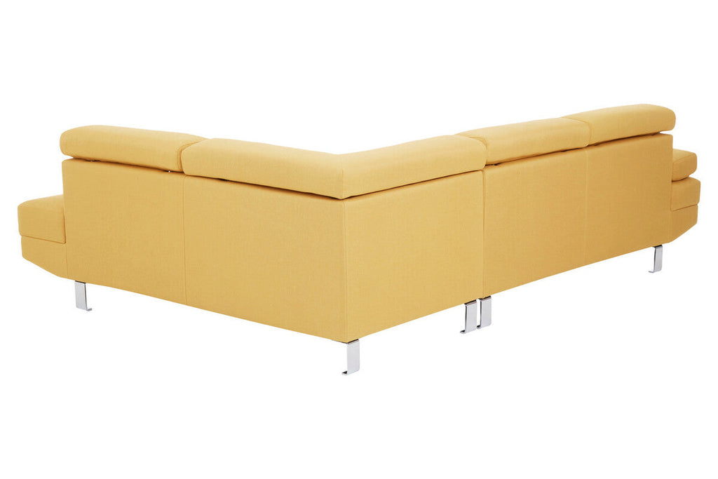 Ochre Linen Corner Sofa with Adjustable Headrests | Hanover