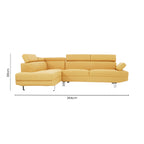 Ochre Linen Corner Sofa with Adjustable Headrests | Hanover