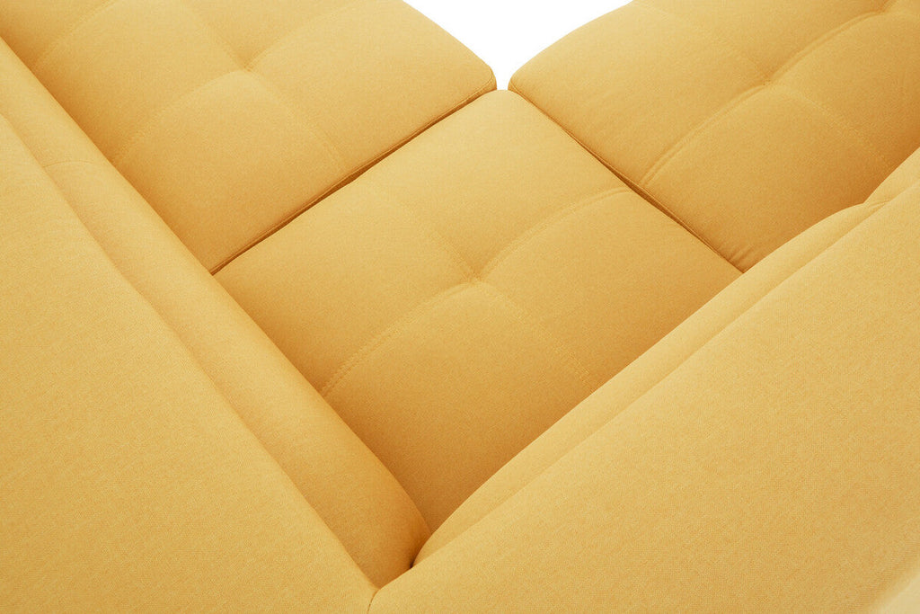 Ochre Linen Corner Sofa with Adjustable Headrests | Hanover