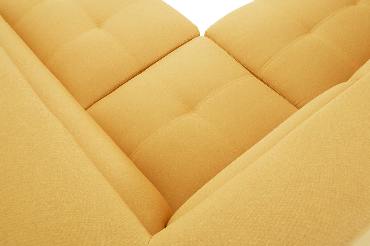 Ochre Linen Corner Sofa with Adjustable Headrests | Hanover