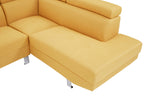 Ochre Linen Corner Sofa with Adjustable Headrests | Hanover