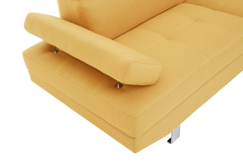 Ochre Linen Corner Sofa with Adjustable Headrests | Hanover