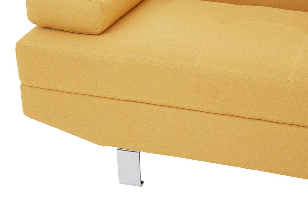 Ochre Linen Corner Sofa with Adjustable Headrests | Hanover