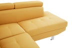 Ochre Linen Corner Sofa with Adjustable Headrests | Hanover