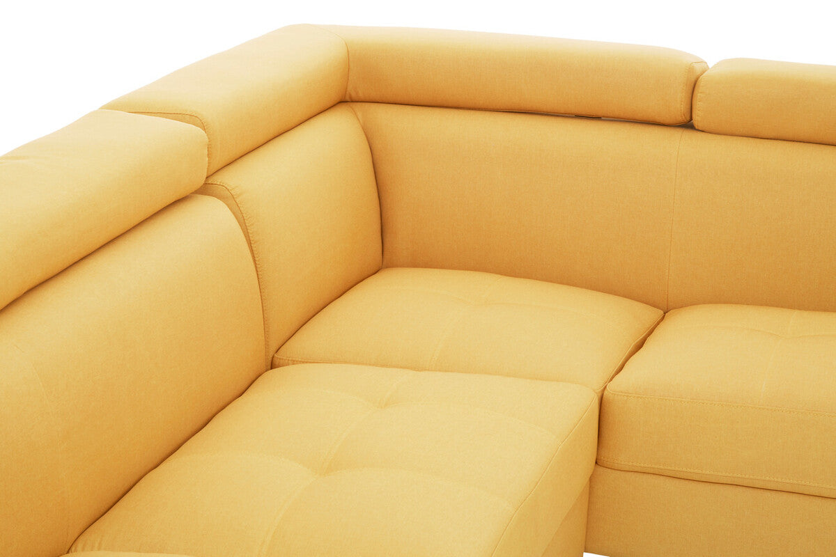 Ochre Linen Corner Sofa with Adjustable Headrests | Hanover