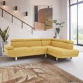 Ochre Linen Corner Sofa with Adjustable Headrests | Hanover