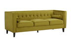 3 Seater Olive Velvet Sofa, Helia