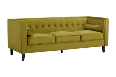 3 Seater Olive Velvet Sofa, Helia