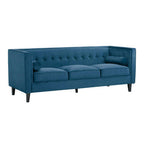 3 Seater Blue Velvet Sofa, Helia