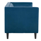 3 Seater Blue Velvet Sofa, Helia