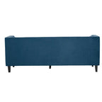 3 Seater Blue Velvet Sofa, Helia