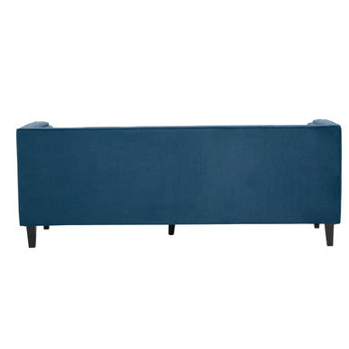 3 Seater Blue Velvet Sofa, Helia