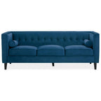 3 Seater Blue Velvet Sofa, Helia