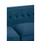3 Seater Blue Velvet Sofa, Helia