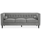 3 Seater Grey Velvet Sofa | Helia