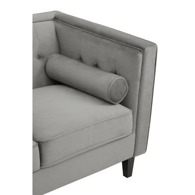 3 Seater Grey Velvet Sofa | Helia