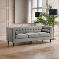 3 Seater Grey Velvet Sofa | Helia