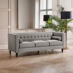 3 Seater Grey Velvet Sofa | Helia